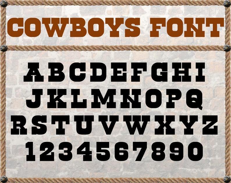 Cowboy font Cowboy monogram letters Files for Cricut Western | Etsy