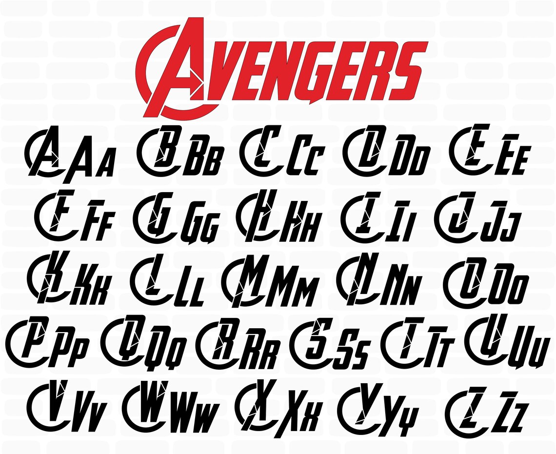 Avengers fuente svg Avengers fuente para Cricut Avengers | Etsy