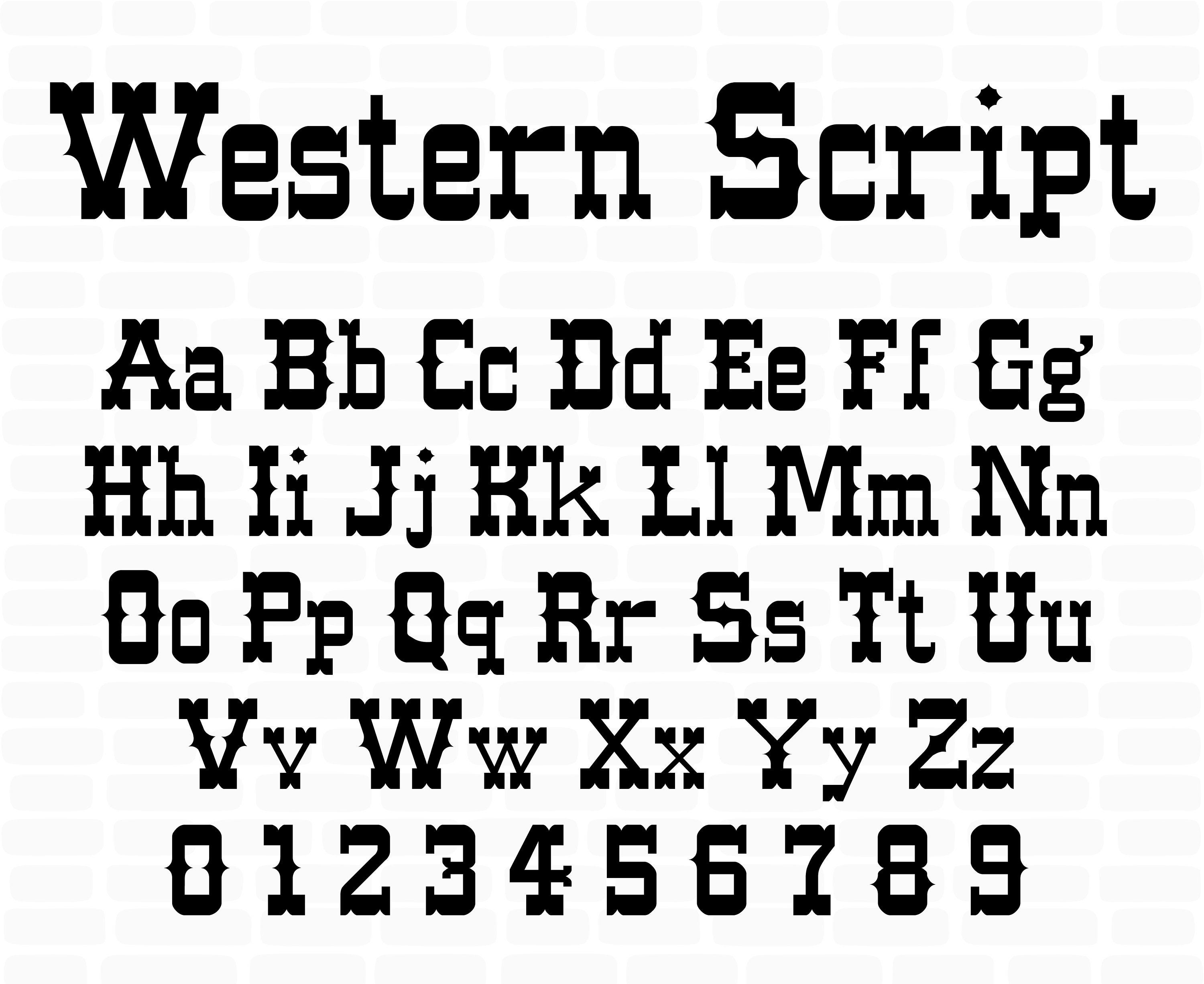 Western font svg Western alphabet Wild western font Cowboy | Etsy