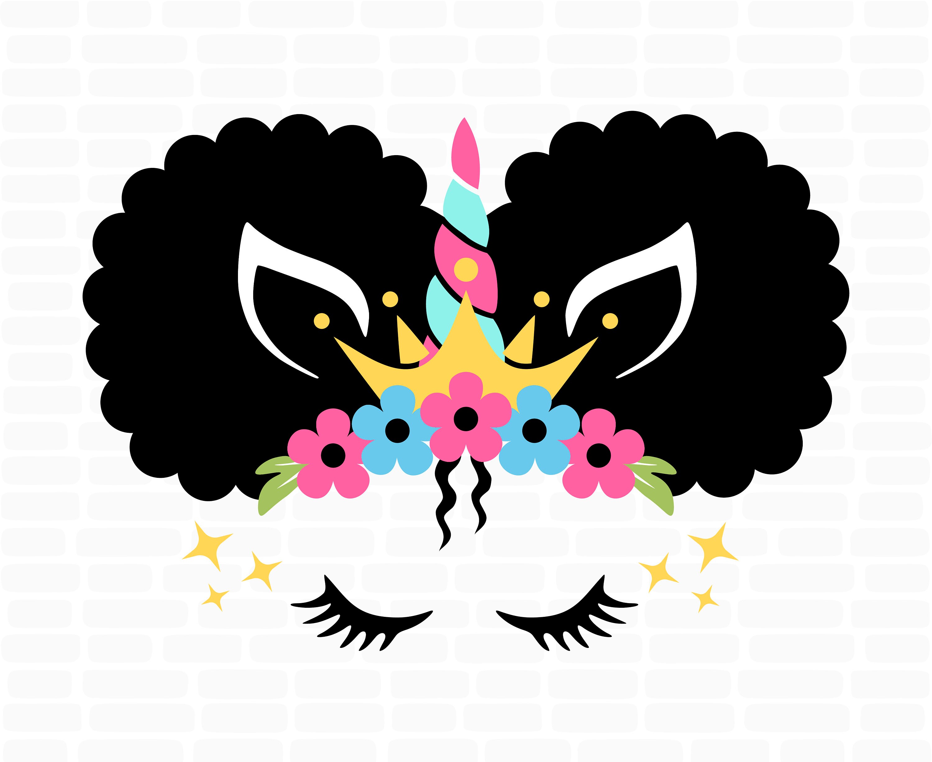 Unicorn afro svg Afro puffs unicorn svg Unicorn girl svg | Etsy