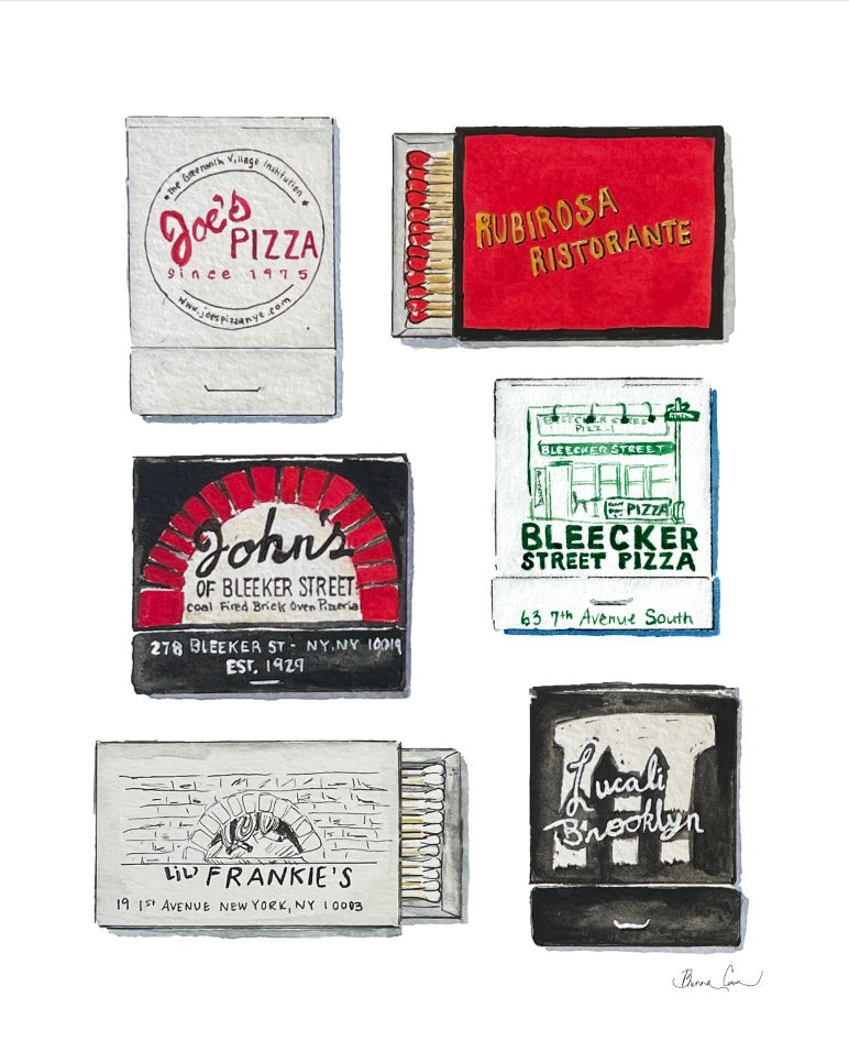 NYC Pizza Shop Matchbook Print