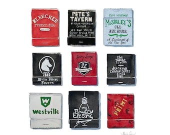 NYC Bars Matchbook Print