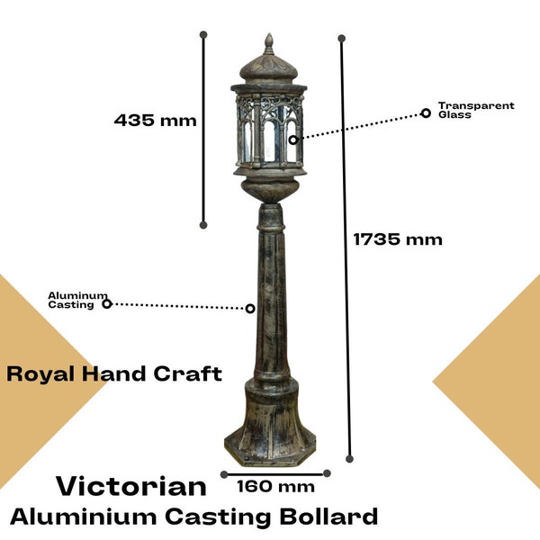 Victorian Aluminium Casting Outdoor Bollard Lighting Fixture - 1 Pcs