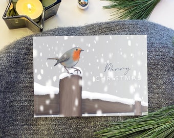 Joyeux Noël Robin Bird Greetingcard