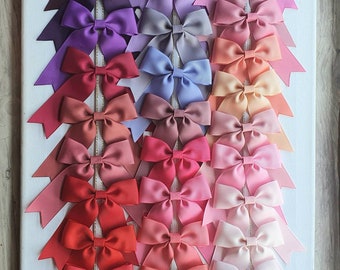 2.5" long tail hairbow - plain colour - clip - select colour