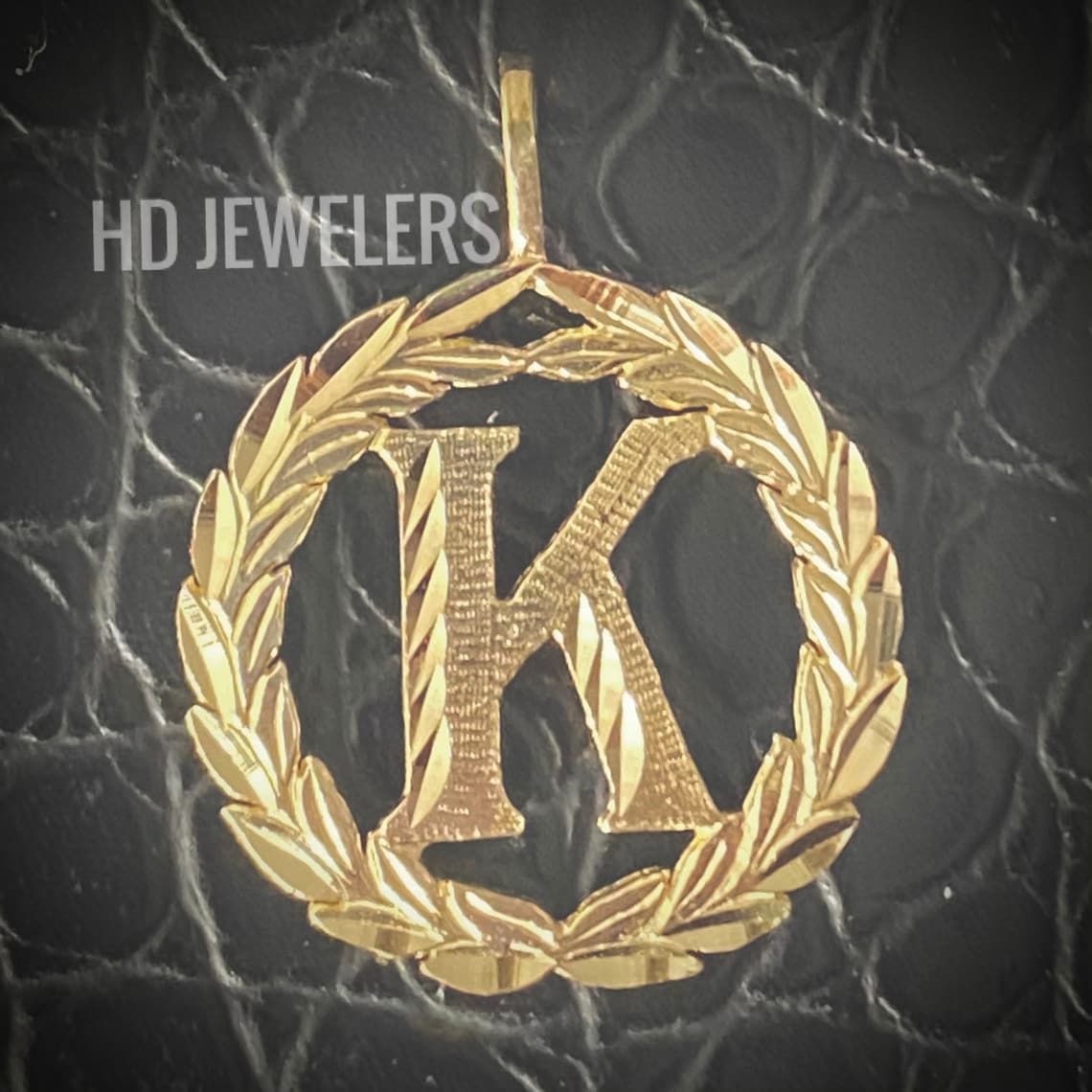 Solid 14K Gold Letter Initial K Pendant Etsy