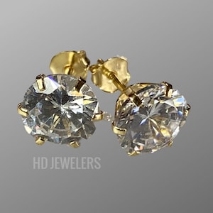 Solid 14K Gold Push Back Stud Earrings