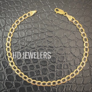 10K Gold Two Tone Cuban Links Bracelet