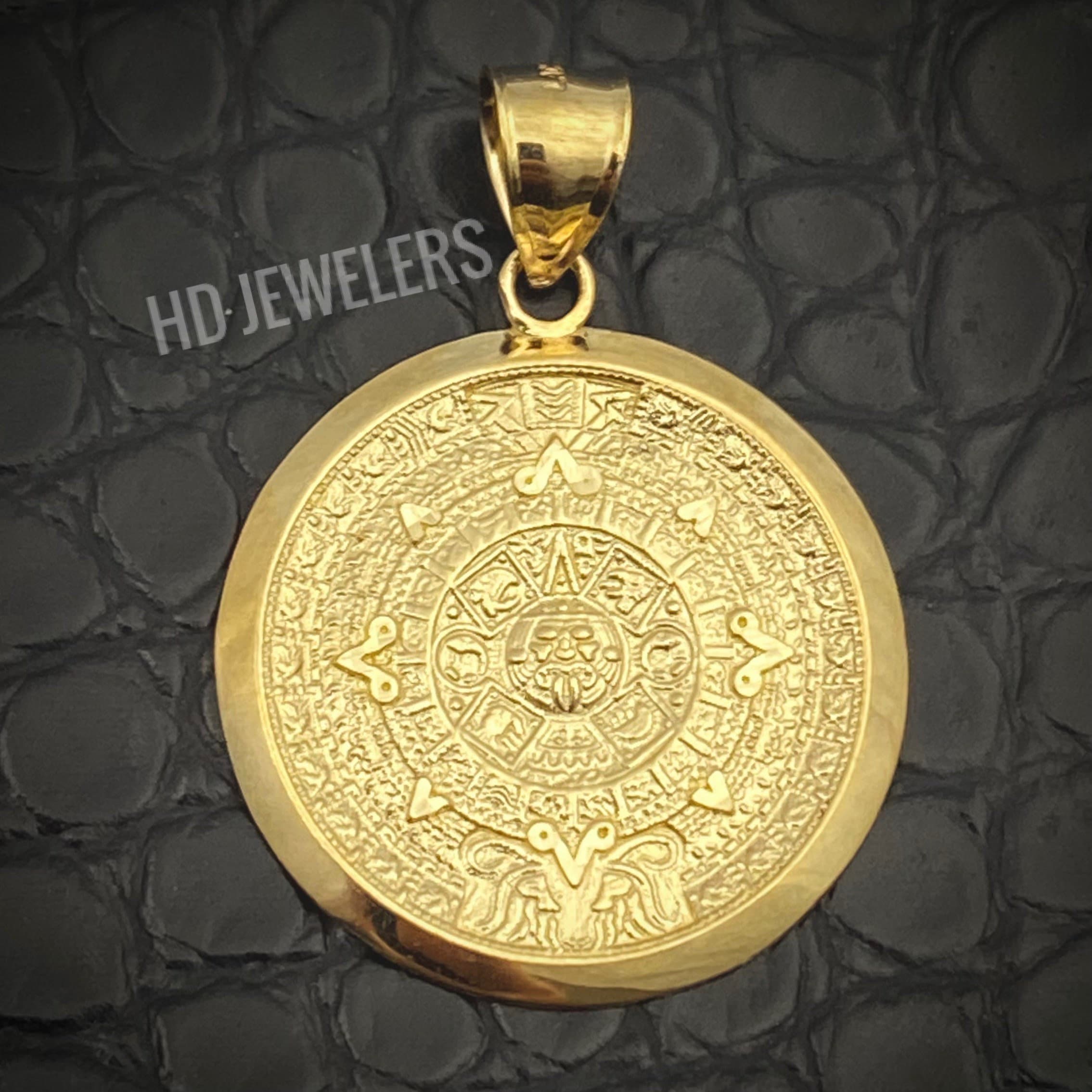 Buy Solid 14K Gold Mayan Aztec Calendar Pendant Online in India - Etsy