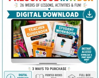 Homeschool Preschool Curriculum PDF | 26 Week Pre K Lesson Plans | Digital Download