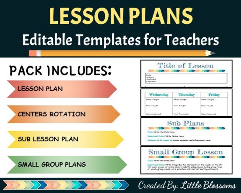 Lesson Plan Templates - Etsy