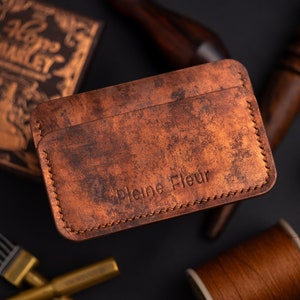 Porte cartes - Fait en cuir pleine fleur - Bisanzio Rame