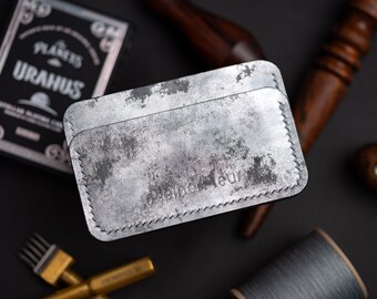 Card holder made in full grain leather - Whisky