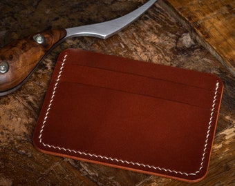 Card holder made in full grain leather - Whisky