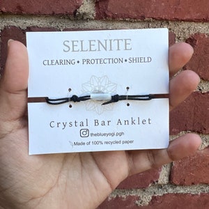 Selenite Bar Minimal and Adjustable anklet