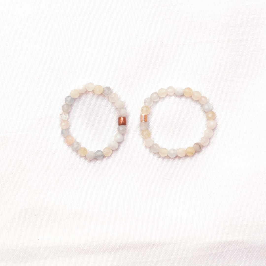 Dainty Morganite Stretchy Fidget Ring - Stress and Anxiety Relief - Etsy