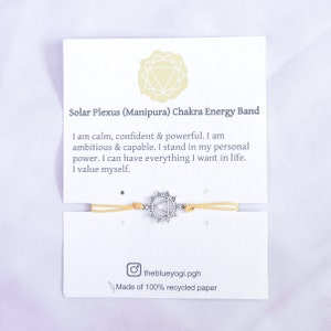 Solar Plexus Chakra Energy Bracelet with size adjustable sliding knot