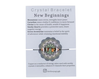 New Beginnings crystal bracelet/anklet - Eco friendly and Sustainable - Tie closure