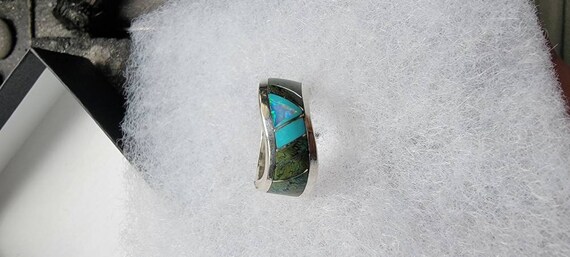 Navajo inlay ring - image 4