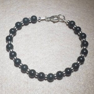 Jade and silver bracelet