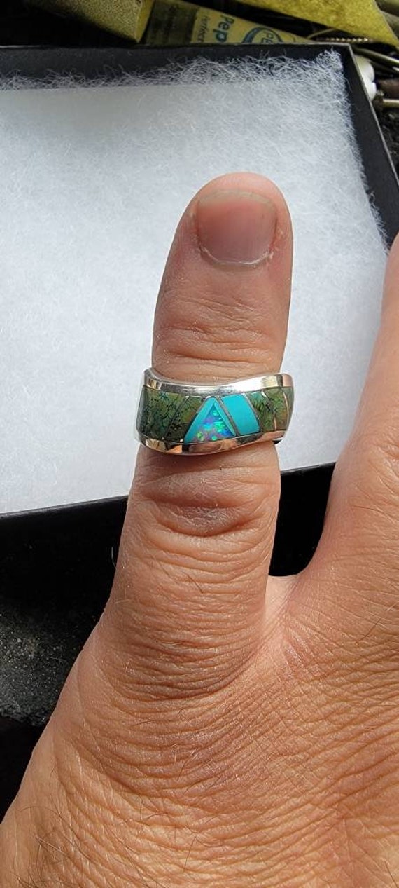 Navajo inlay ring - image 3