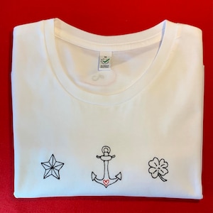 Custom tattoo design t-shirt - vintage tattoo inspired organic cotton t-shirt - choose your own designs - men’s & ladies