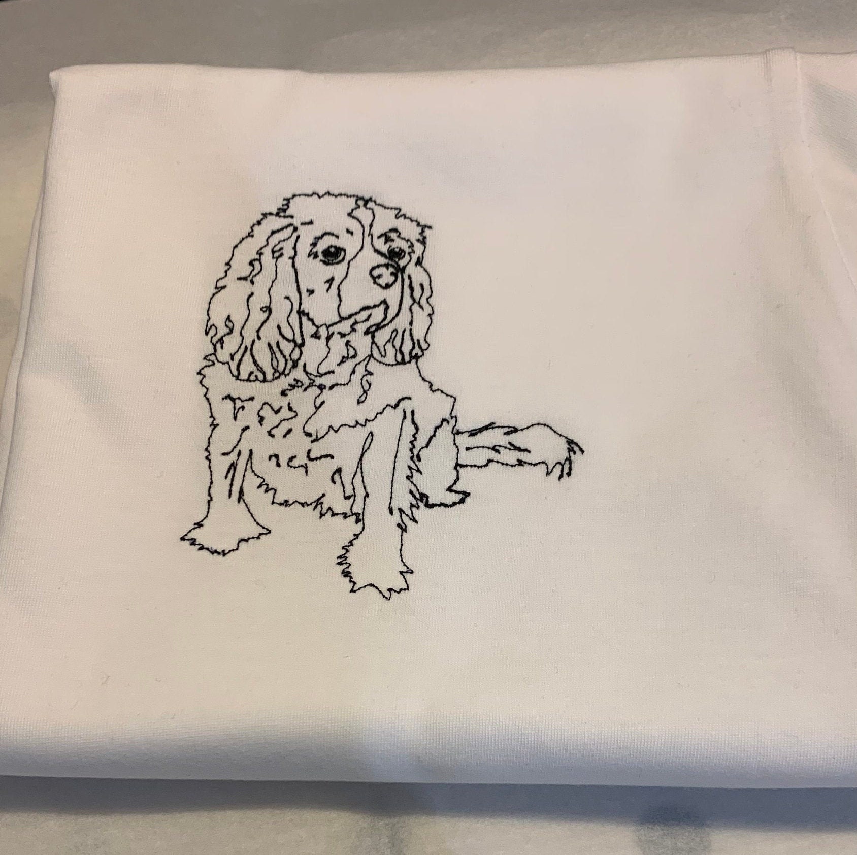 Discover Embroidered Pet portrait custom hoodie cotton, mens and ladies size, custom personalised pet gift