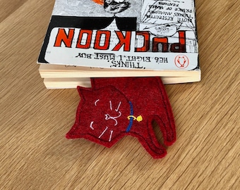 Personalized Handmade Felt Cat Bookmark, Book Lover Gift