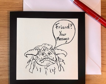 Labyrinth inspirierte Grußkarte handbebildert