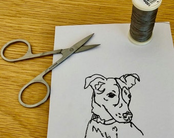 Custom Embroidered Pet Portrait – Personalized Pet Wall Art