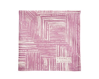 Cotton pocket square | Pink abstract print | Wedding pocket square | Handmade in UK | Original artwork | Gifts for him