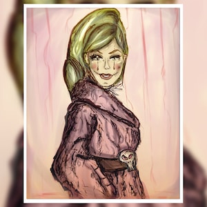 Barbie Horror Art Print / Barbie Doll Art Print / Creepy Woman Drawing /  8 x 10 inches / Unique Wall Decor / Geek Gift / PetraJArt