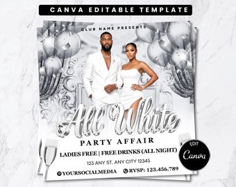 All White Party Flyer | Club Party Flyer