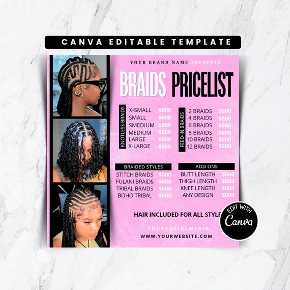 Braids Price List Flyer Template