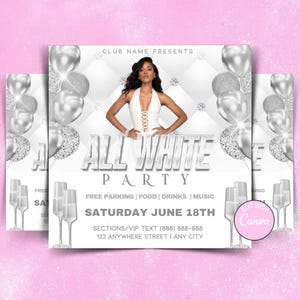 All White Party Flyer | White Birthday Bash Flyer | Digital Party Invite