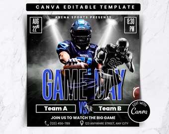Game Day Football Flyer Template | Sports Events & Parties