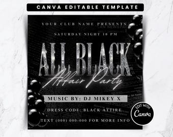 All Black Party Affair Flyer