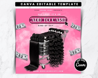 Add To Cart Flyer Template | Wig & Bundle Sale Flyer