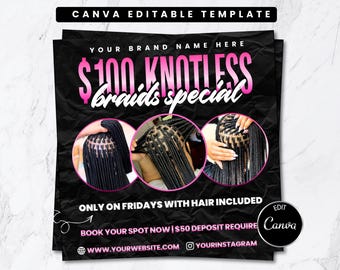 Knotless Braids Special Flyer Template