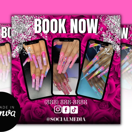 Nail Appointments Flyer DIY Nails Book Now Available Nail Etsy