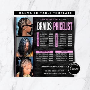Braids Price List Flyer Template