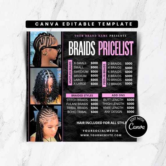 Braids Price List Flyer Template