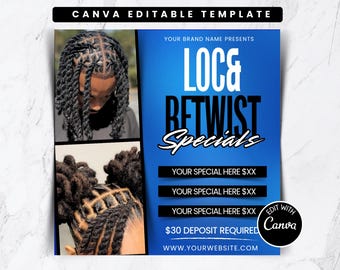Locs & Retwist Specials Flyer: Hair Stylist Template