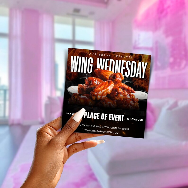 Wing Wednesday Flyer Template - Etsy