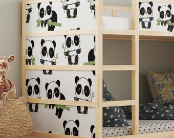 Ikea Kura Bed Stickers, Panda, Baby Room Bed Decals Skin for Kids Room Sticker Set Kids Decor