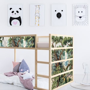 Ikea Kura Bed Decals, Jungle Nursery Decor,Toddler's Room Decor, Kids Decor, Ikea Kura Bed Stickers, Decals for Kids Room Sticker Set image 2