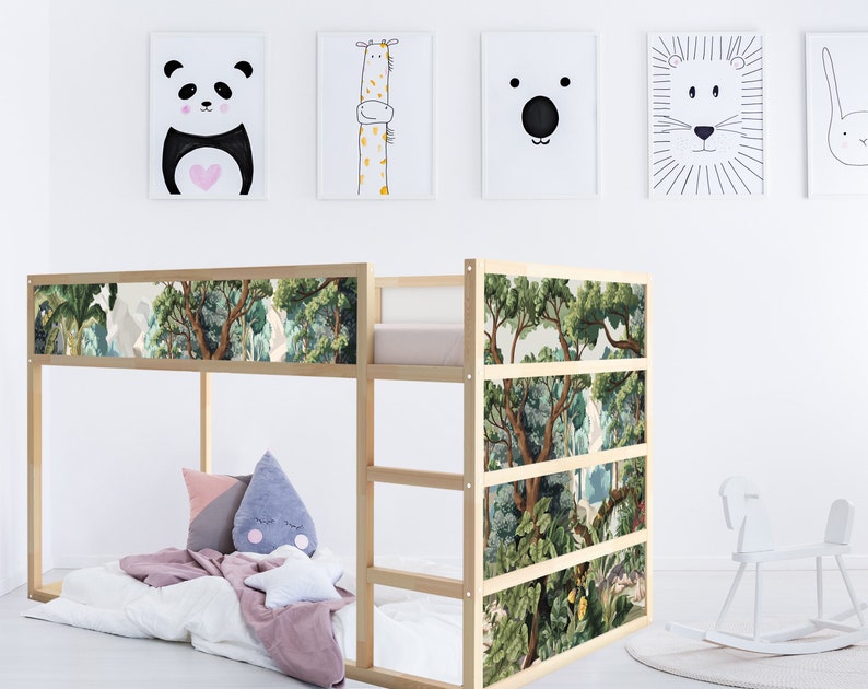 Ikea Kura Bed Decals, Jungle Nursery Decor,Toddler's Room Decor, Kids Decor, Ikea Kura Bed Stickers, Decals for Kids Room Sticker Set image 2