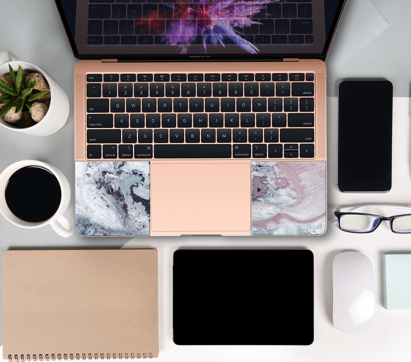 Silver Marble Universal Laptop Skin Chromebook Acer Laptop Etsy