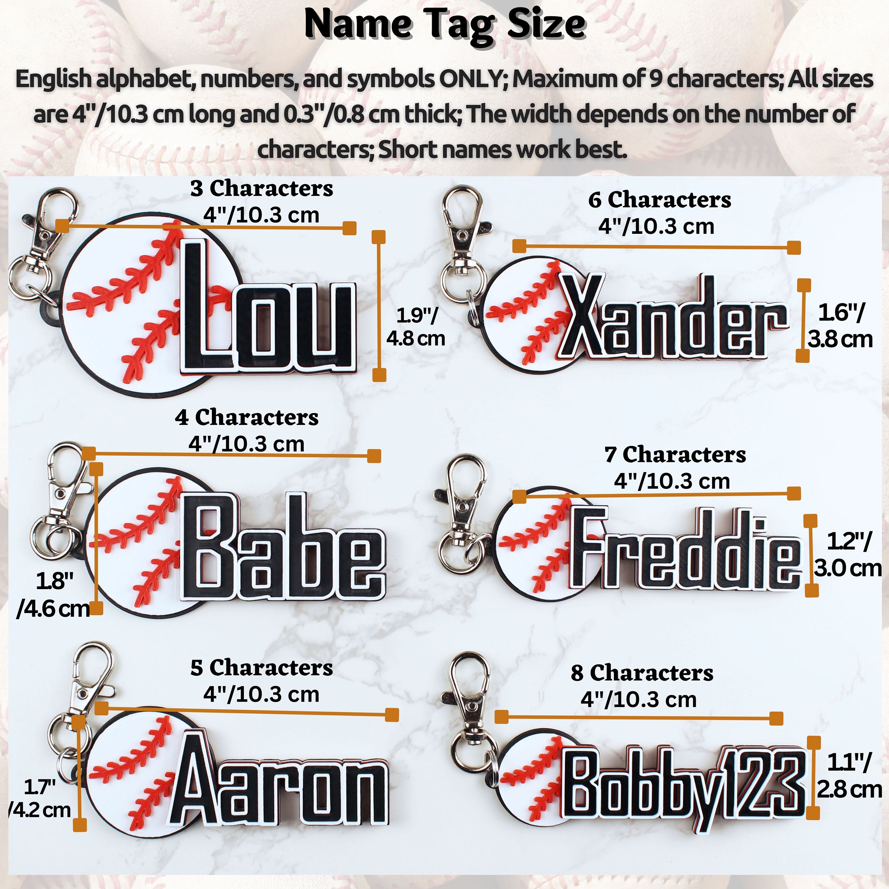 Baseball Name Tag Keychain. Baseball Name Tag for Backpack ...