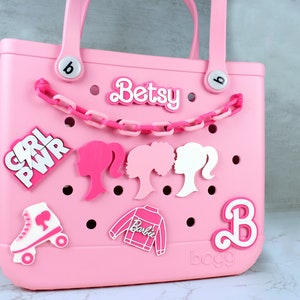 Custom Pink Doll Bogg Bag Charms. Fashion Doll Bogg Bag Accessories. Bogg Bag Buttons. Bogg Bag Name Tag. Custom Simply Southern Bag Charms image 2
